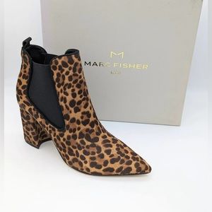 Marc Fisher Women's Animal Print Tacily Genuine Calf Hair Boot Size 8.5